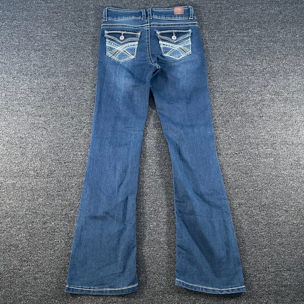 WallFlower Bootcut Jeans Womens 3 Regular Blue Good Luscious Curvy Thick Stitch